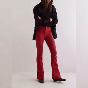 Free People We The Free Level Up Slit Flare Women’s Red Jeans Sz 26 NWT
